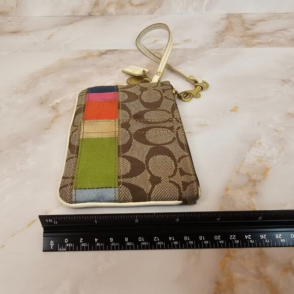 Coach Small Wristlet with Multi Color Stripe - Picture 3 of 5